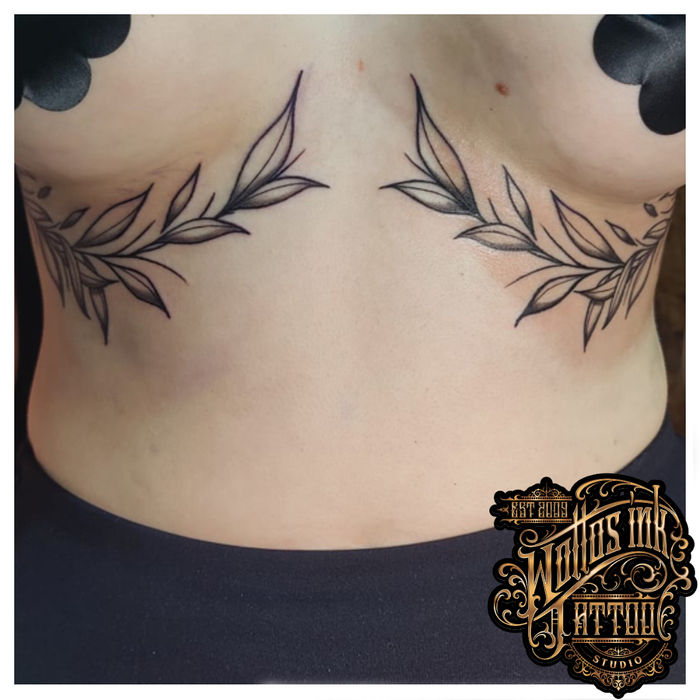 Gothic blackwork tattoo by Mikey T